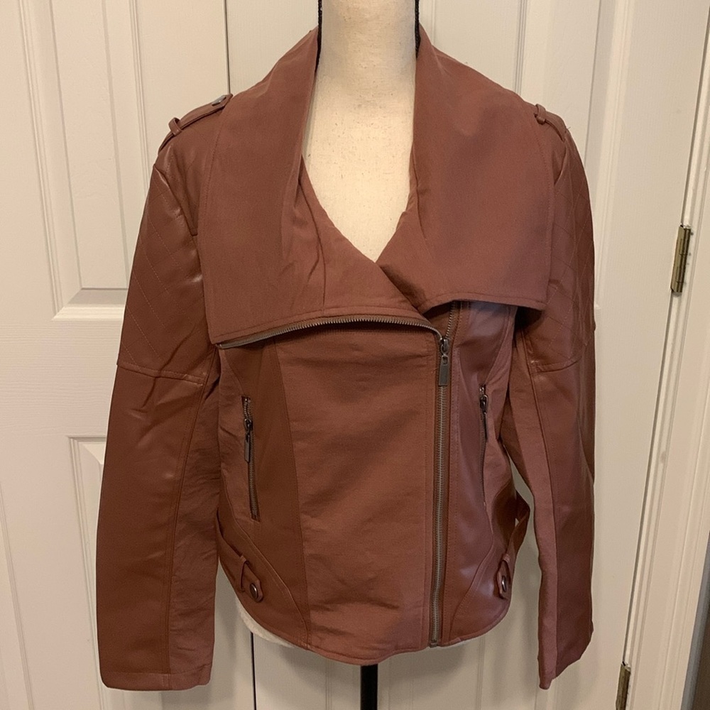 Ookie & Lala Faux Leather Mixed Media Jacket